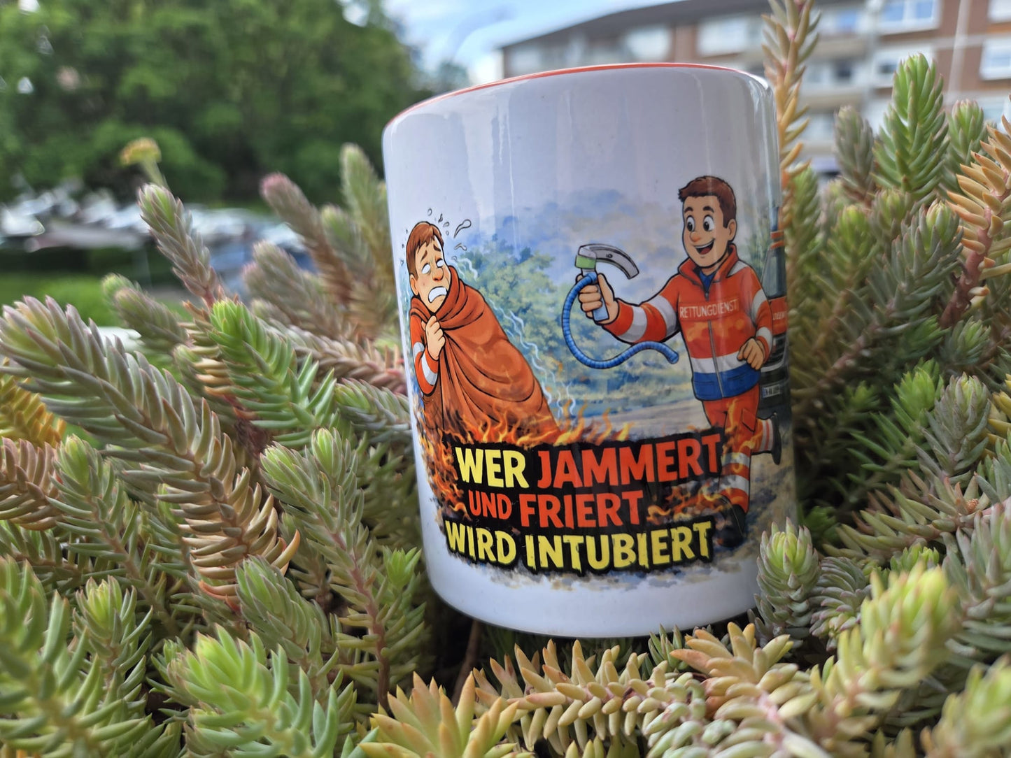 🚑 Tasse „Wer jammert und friert, wird intubiert“ – Rettungsdienst Humor