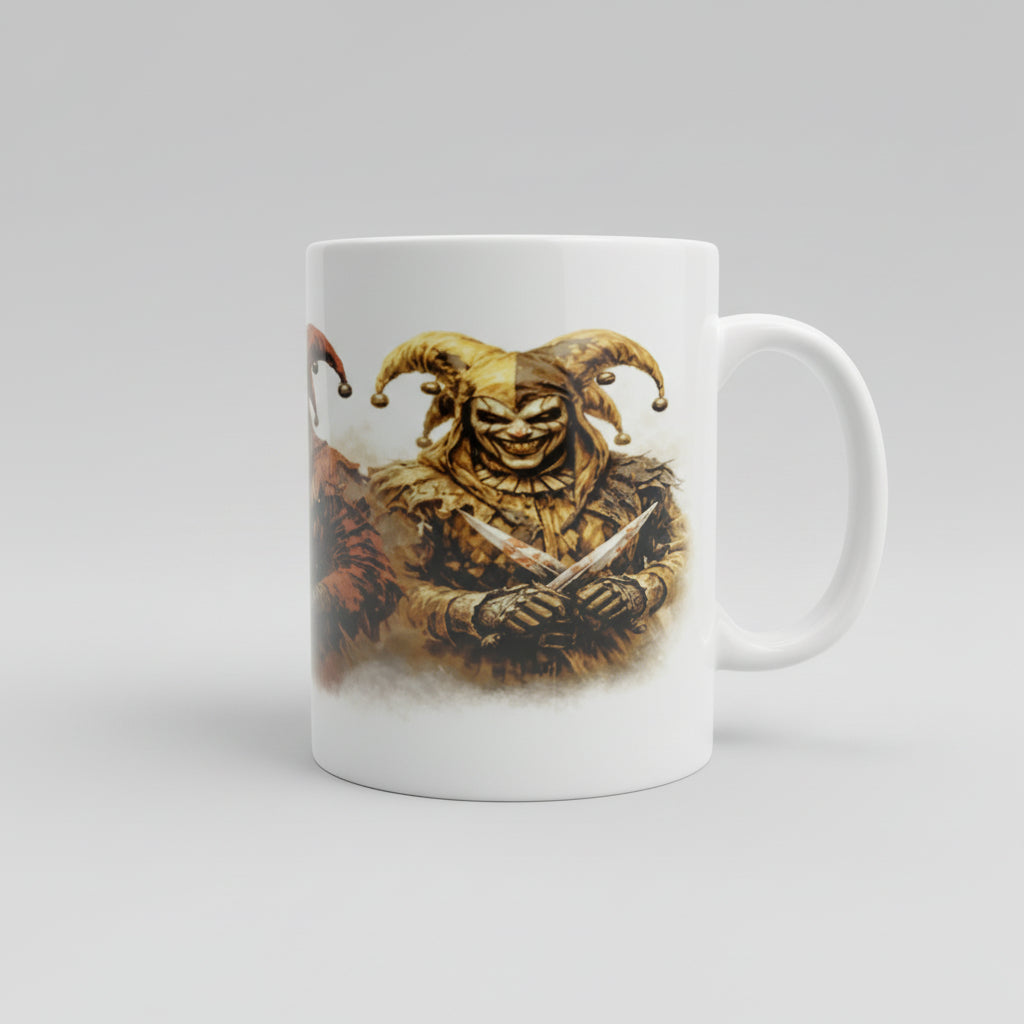 Dark Fantasy Tasse – Düsterer Narr Krieger | Mittelalter Keramiktasse 330 ml