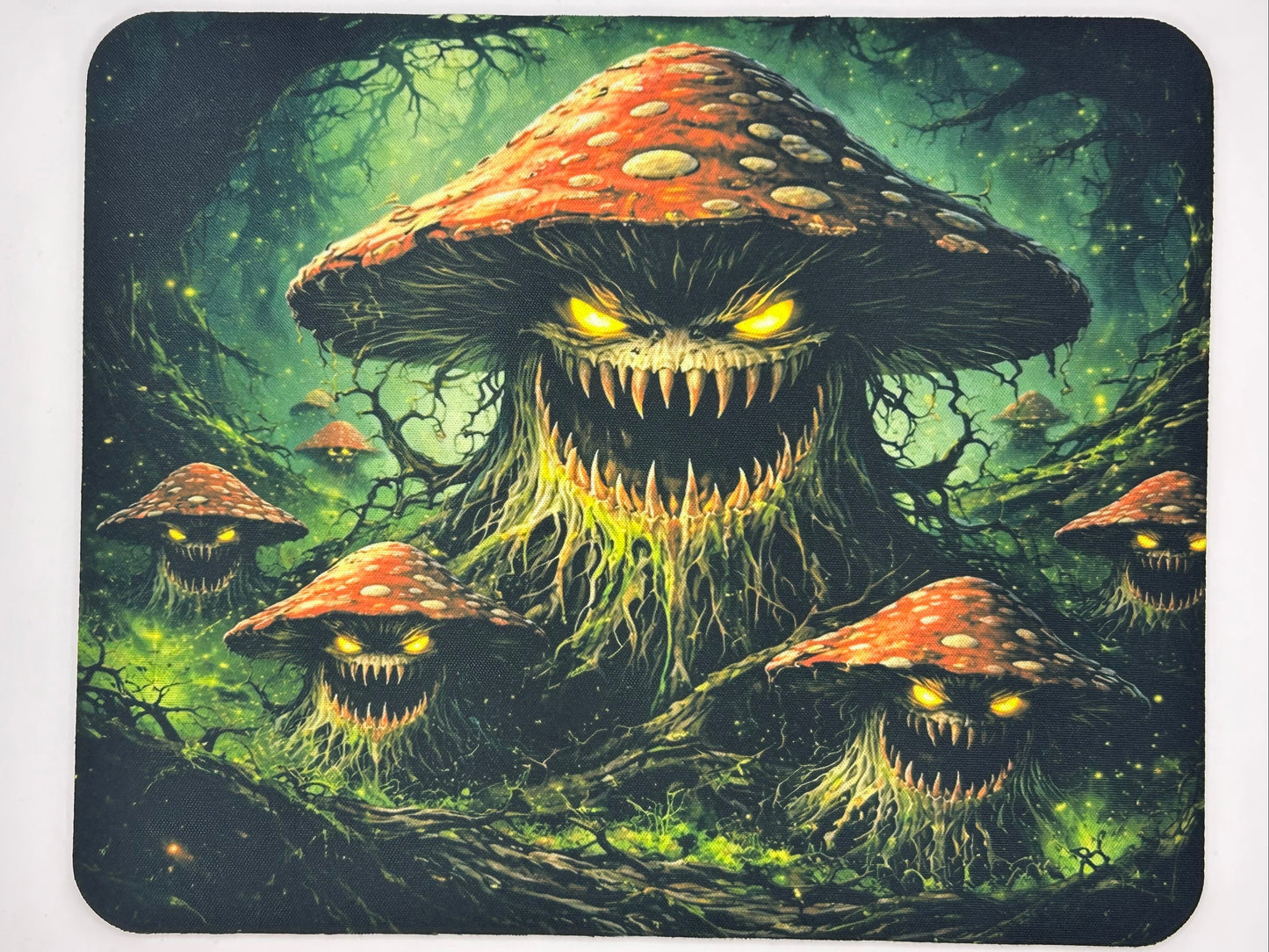 Mystischer Pilz Dämon Mousepad – Fantasy Wald Monster Gaming Mauspad – Dark Fantasy Desk Mat