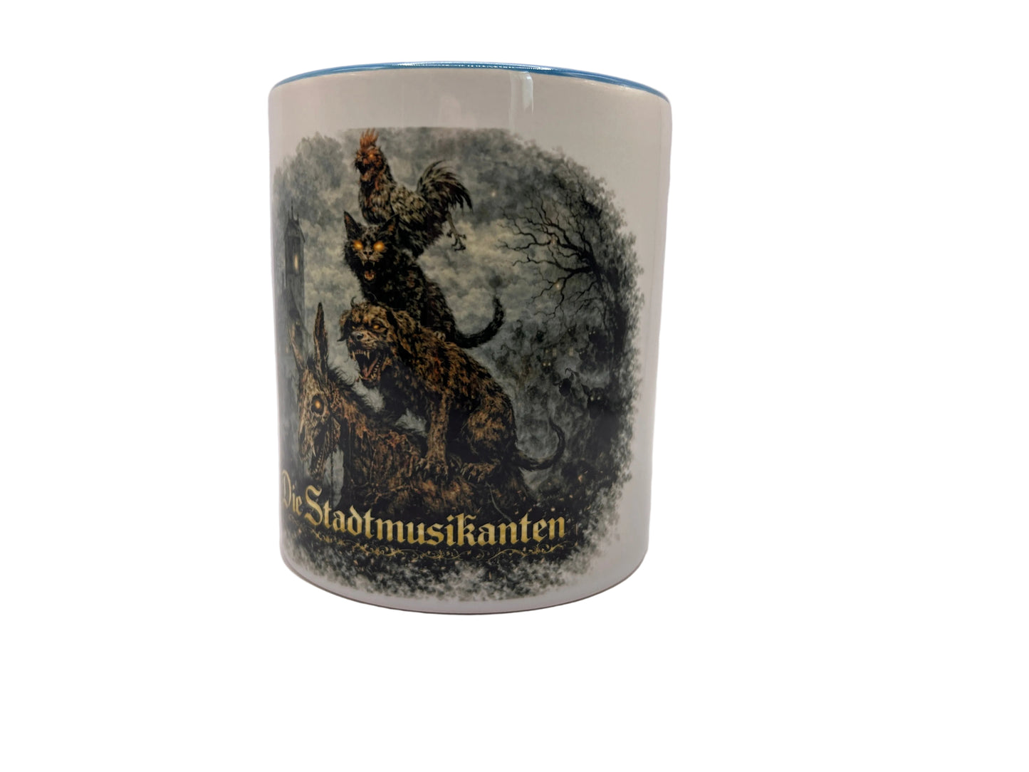 Die Stadtmusikanten Horror Tasse – Dark Fantasy Märchen | 330ml Keramik, spülmaschinenfest