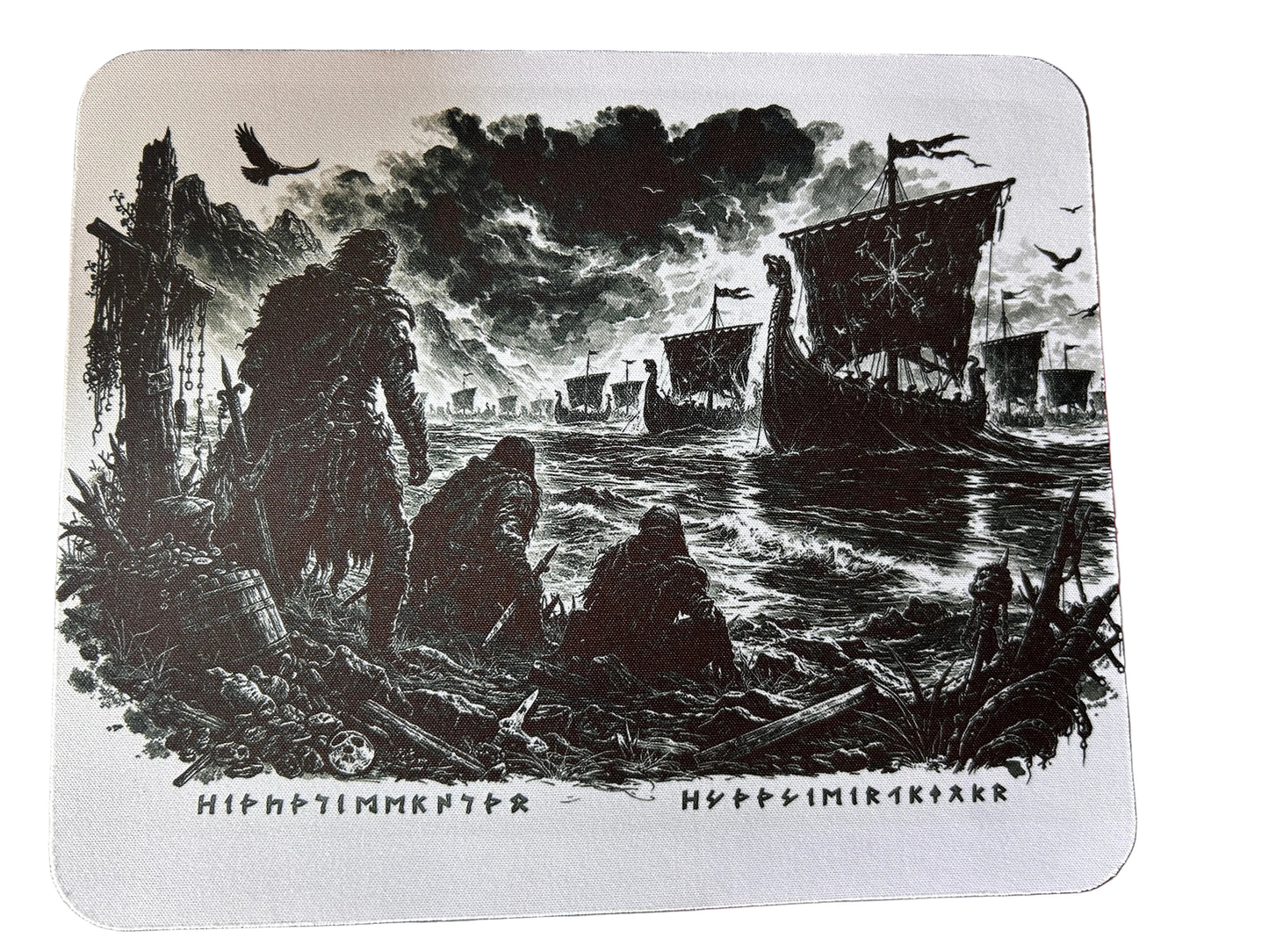 Viking Mousepad 22x18 cm – Rutschfeste Mausunterlage mit nordischem Wikinger-Design