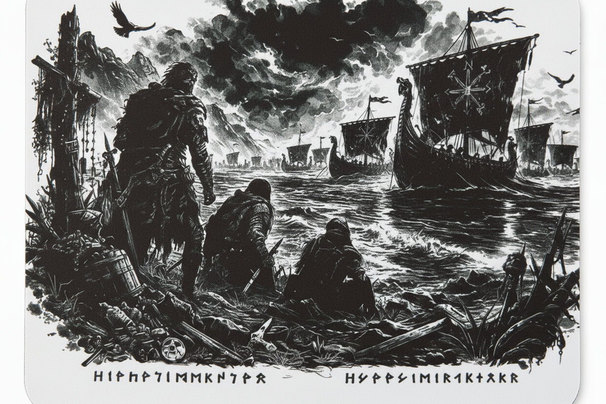 Viking Mousepad 22x18 cm – Rutschfeste Mausunterlage mit nordischem Wikinger-Design