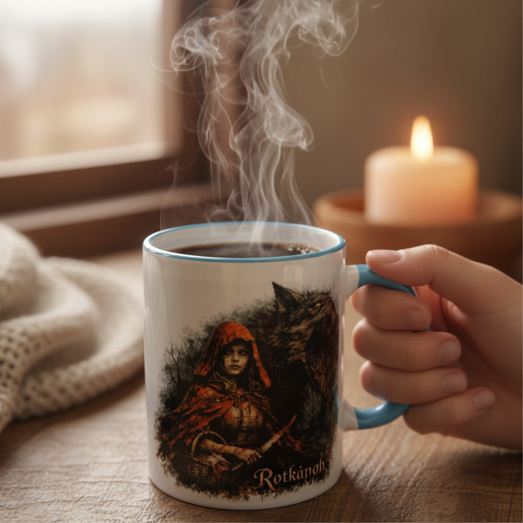 Rotkäppchen Horror Tasse – Dark Märchen Design | 330 ml Keramiktasse | Spülmaschinenfest bis 3000 Waschgänge