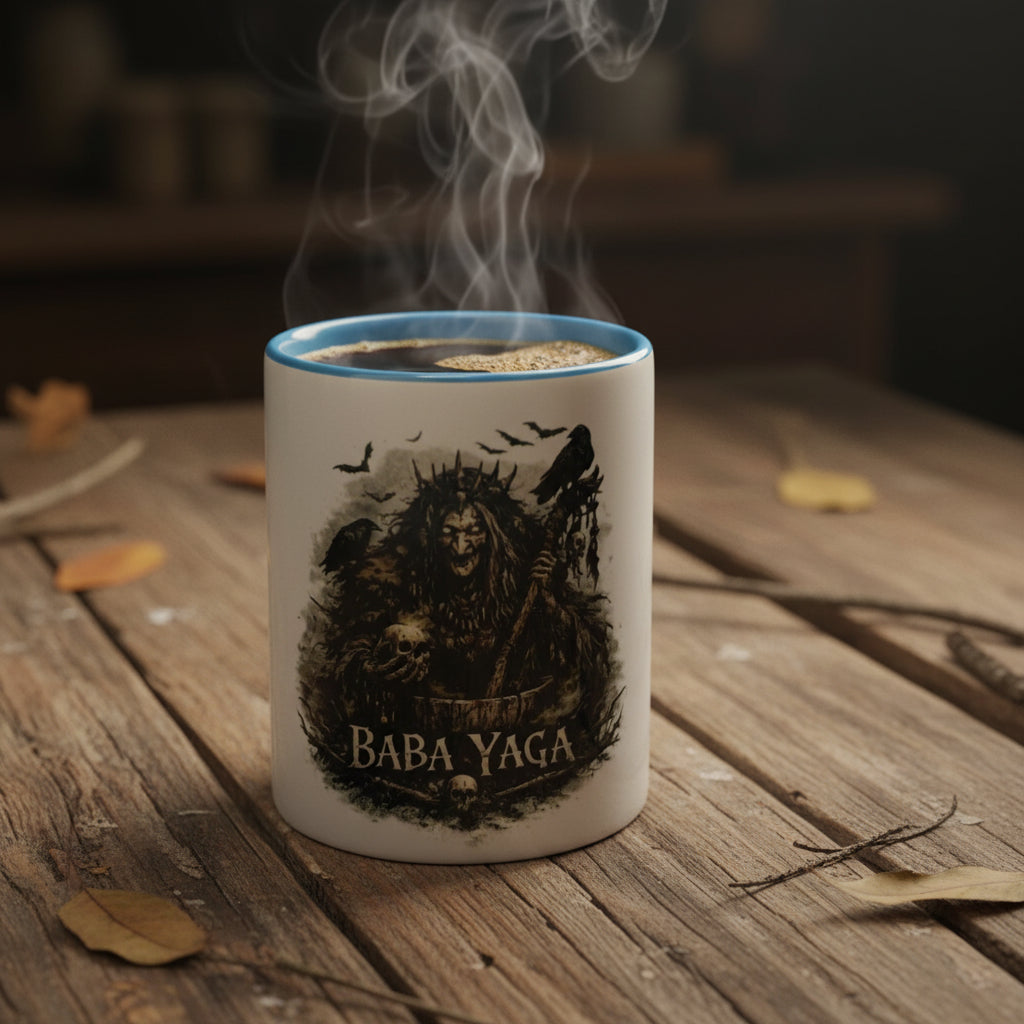 Baba Yaga Tasse – Slawische Hexe Dark Fantasy Horror Design | 330 ml Keramik Becher