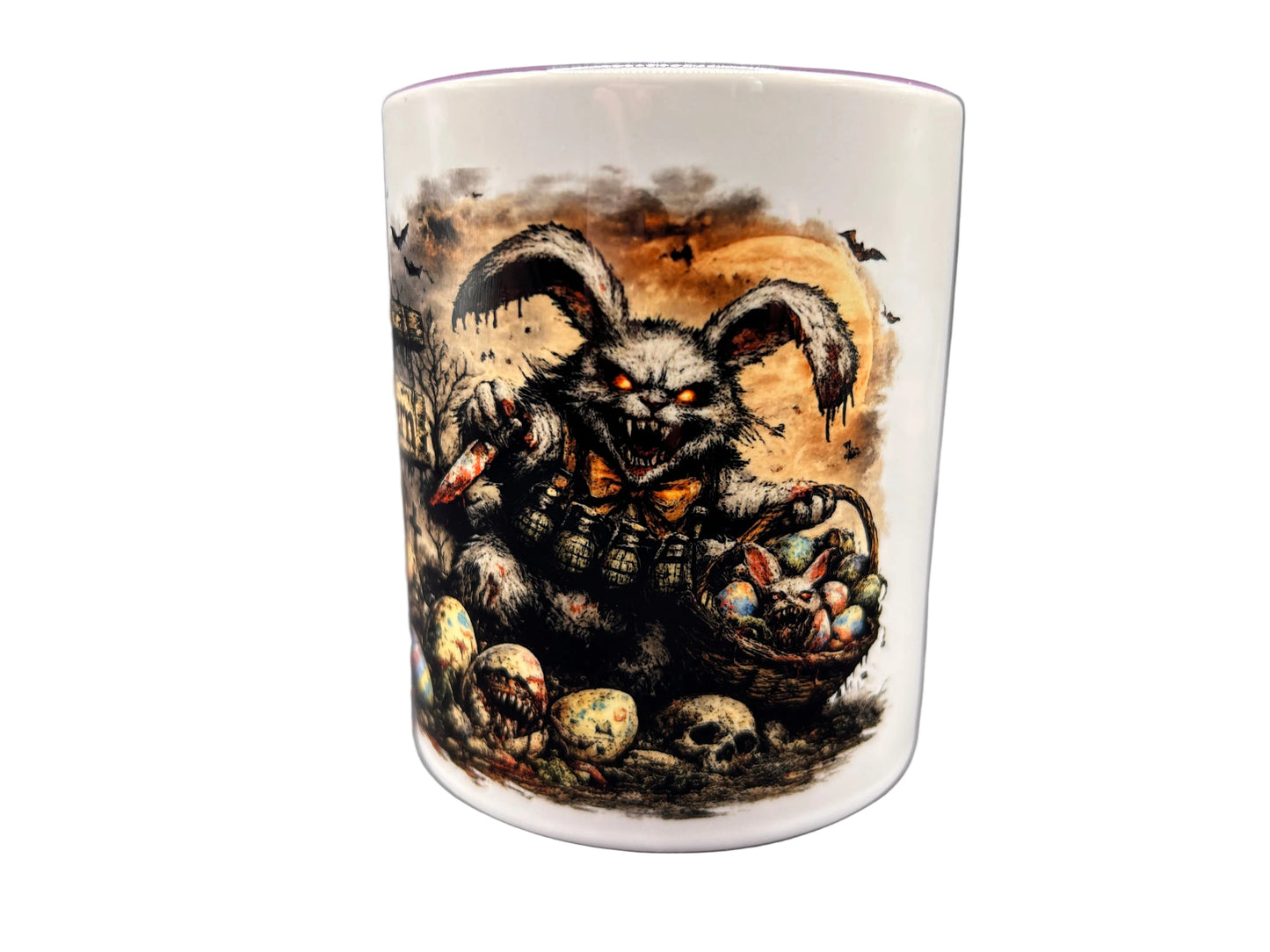 Horror Oster Tassen Set (3er) – Dunkler Osterhase Design | 330 ml Keramik, spülmaschinenfest