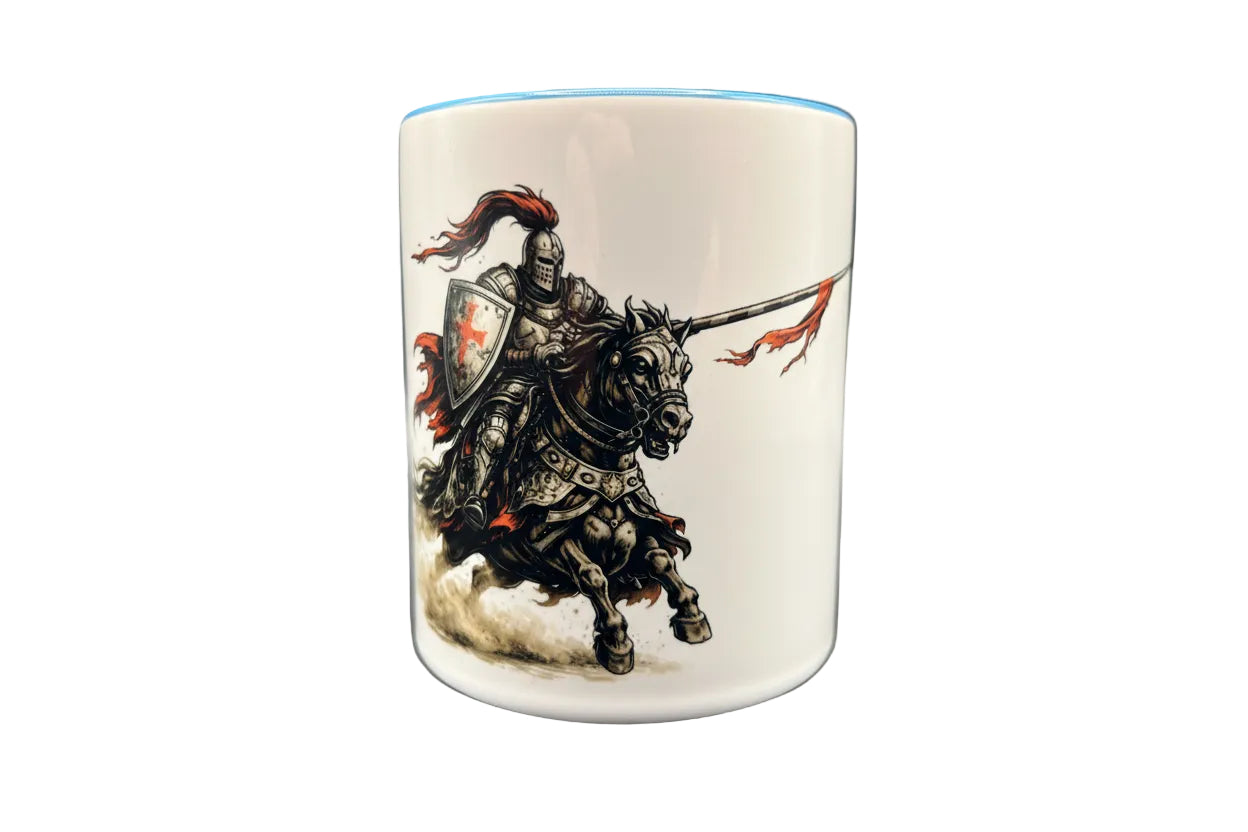 Ritter Tasse 330 ml – Mittelalter Krieger auf Pferd | Templer Design spülmaschinenfest