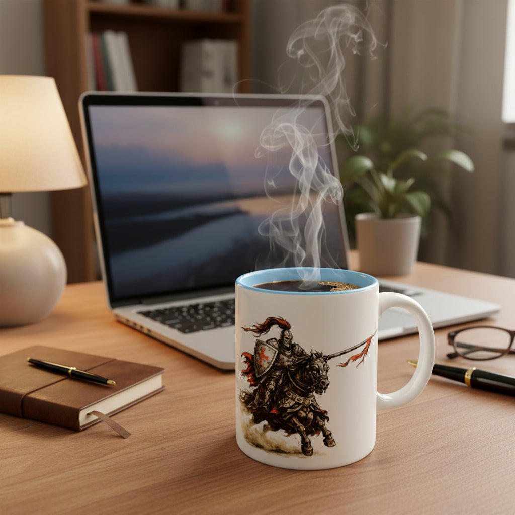 Ritter Tasse 330 ml – Mittelalter Krieger auf Pferd | Templer Design spülmaschinenfest