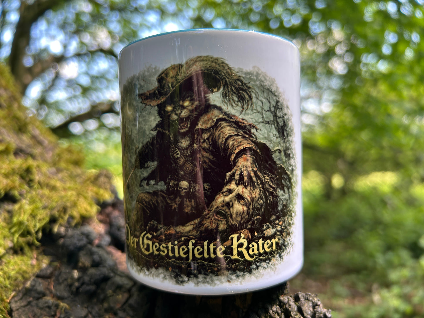 Der gestiefelte Kater Horror Tasse – Dark Fantasy Märchen | 330ml Keramik, spülmaschinenfest
