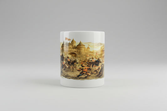 Fantasy Ritter Tasse – Mittelalter Schlacht Motiv | Dark Knight Kaffeebecher | Geschenk für Gamer & Fantasy Fans