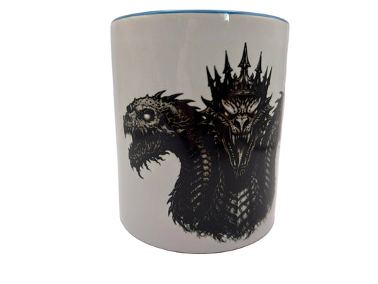 Drachen Tasse mit Krone – Dark Fantasy Drache | 330 ml Keramiktasse
