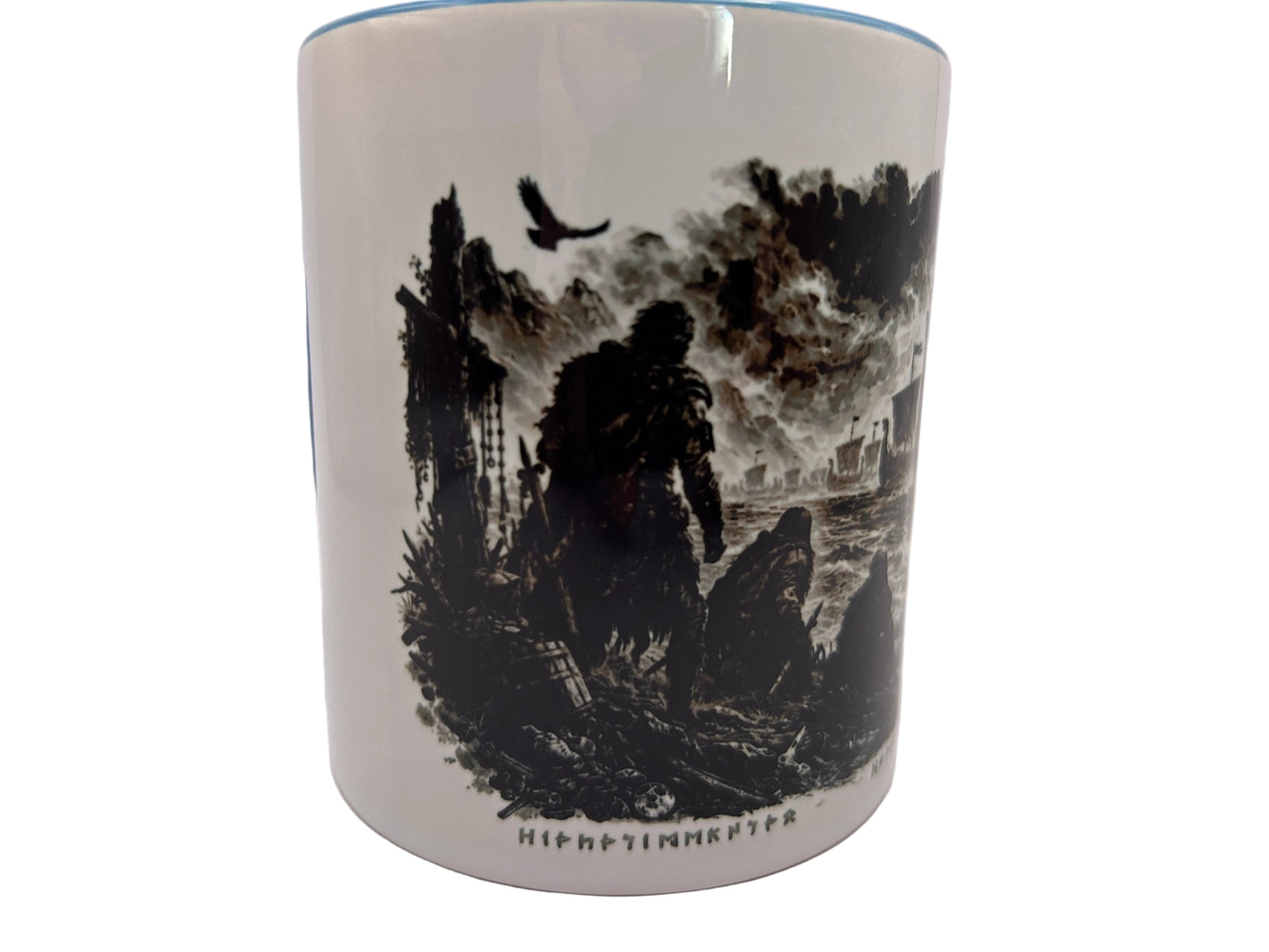 Wikinger Tasse – Drachenboote & Nordische Küste | 330 ml Keramiktasse | Dark Fantasy Design