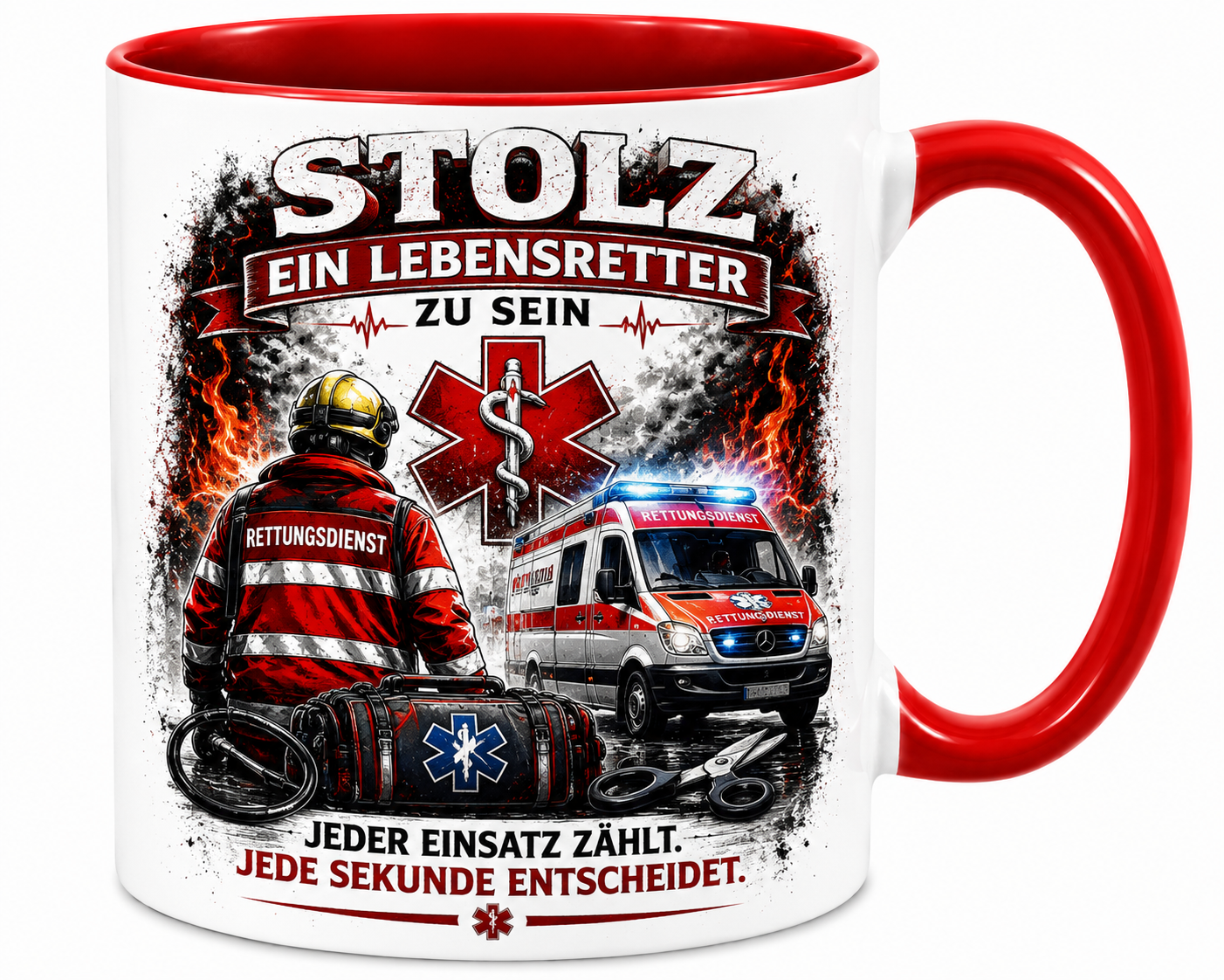 Rettungsdienst Tasse – Stolz ein Lebensretter zu sein | Notfallsanitäter Tasse | Geschenk für Rettungsdienst | 330 ml