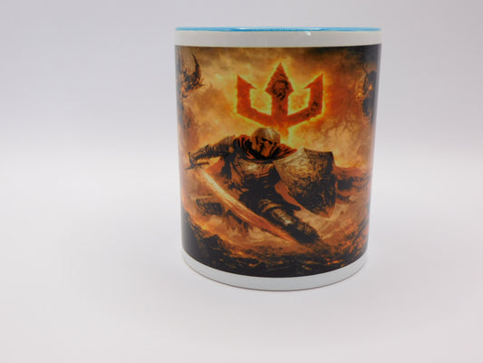 🔥 Dark Fantasy Tasse – Ritter gegen die Dämonen