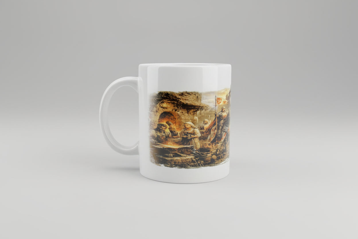Fantasy Ritter Tasse – Mittelalter Schlacht Motiv | Dark Knight Kaffeebecher | Geschenk für Gamer & Fantasy Fans