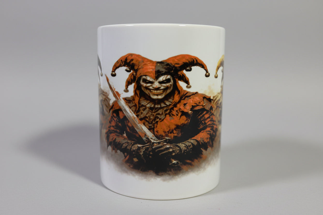 Dark Fantasy Tasse – Düsterer Narr Krieger | Mittelalter Keramiktasse 330 ml