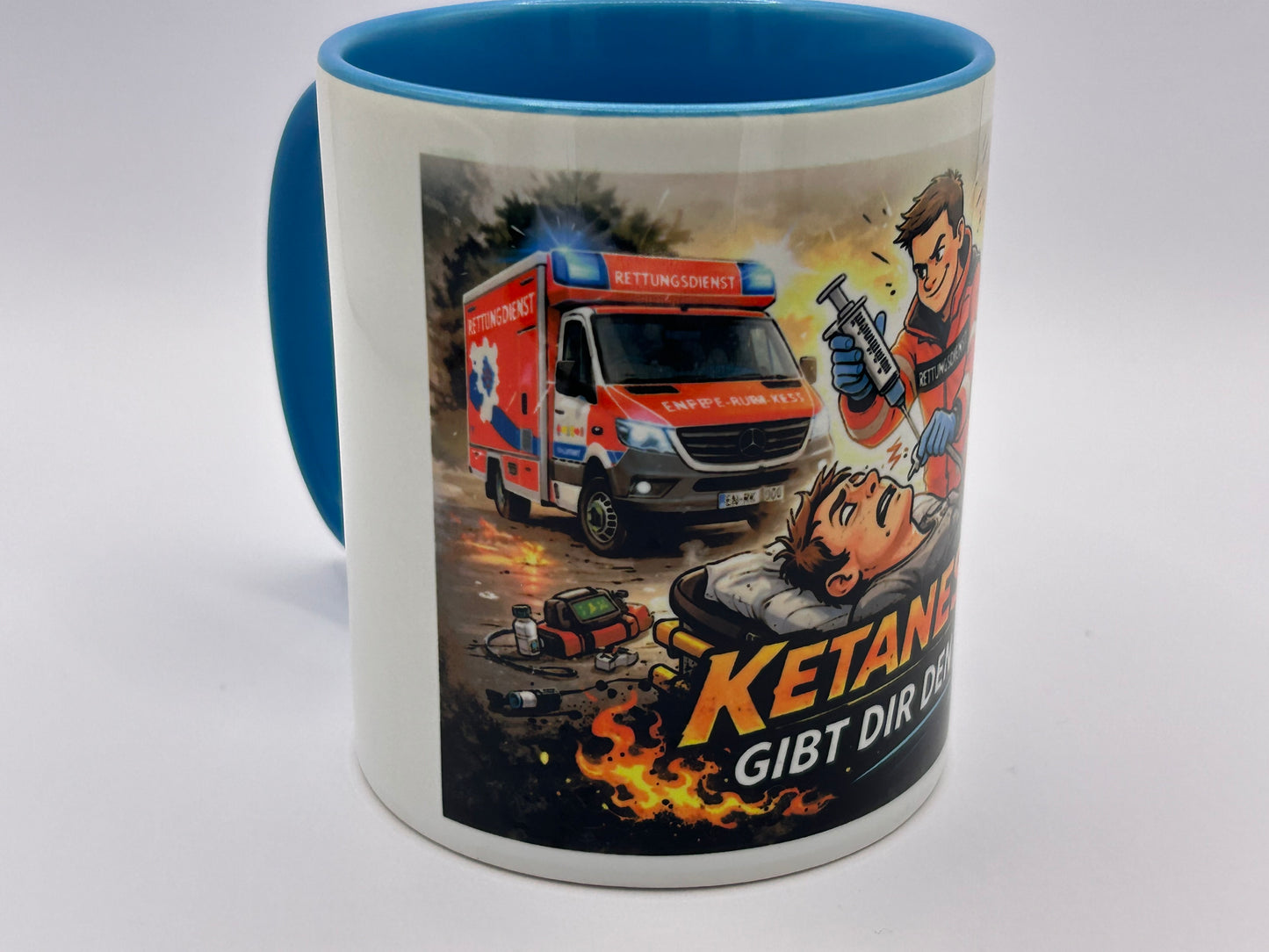 Rettungsdienst Tasse „KETANEST gibt dir den Rest“ – Geschenk für Notarzt & Sanitäter
