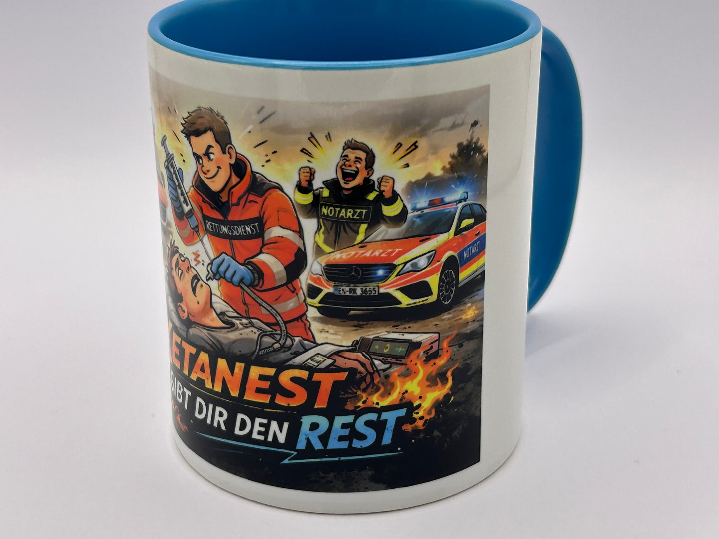 Rettungsdienst Tasse „KETANEST gibt dir den Rest“ – Geschenk für Notarzt & Sanitäter