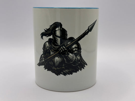 Ritter Tasse mit Lanzenmotiv – Mittelalter Keramikbecher