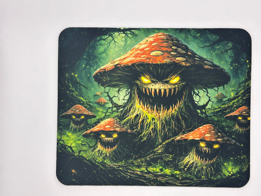 Mystischer Pilz Dämon Mousepad – Fantasy Wald Monster Gaming Mauspad – Dark Fantasy Desk Mat