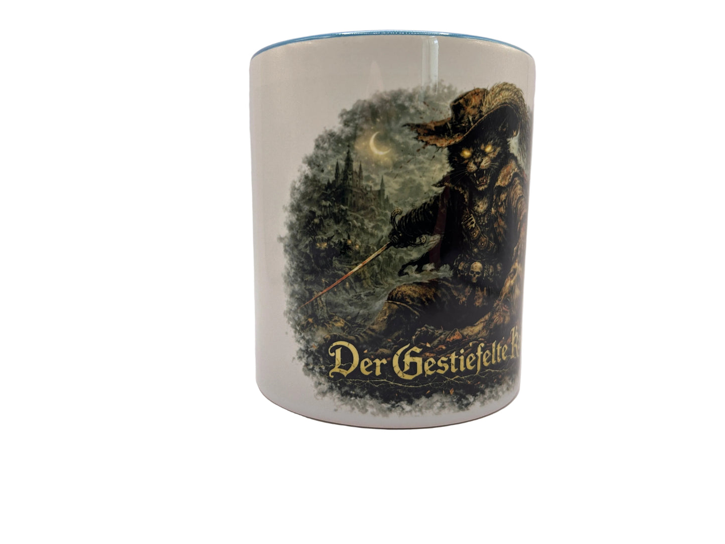 Der gestiefelte Kater Horror Tasse – Dark Fantasy Märchen | 330ml Keramik, spülmaschinenfest