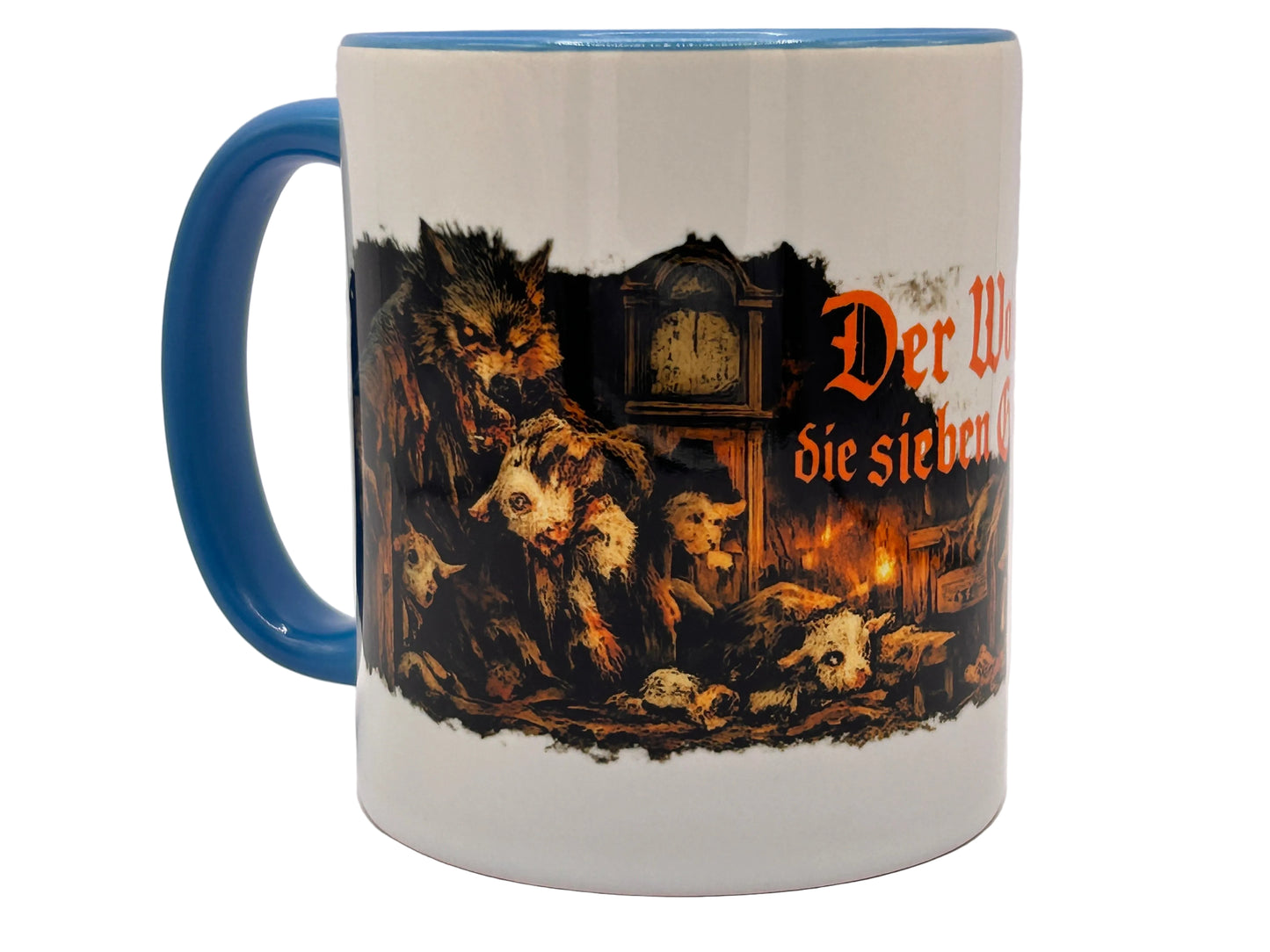 Der Wolf und die sieben Geißlein Tasse – Dark Fantasy Märchen Horror Design | 330 ml Keramik Becher
