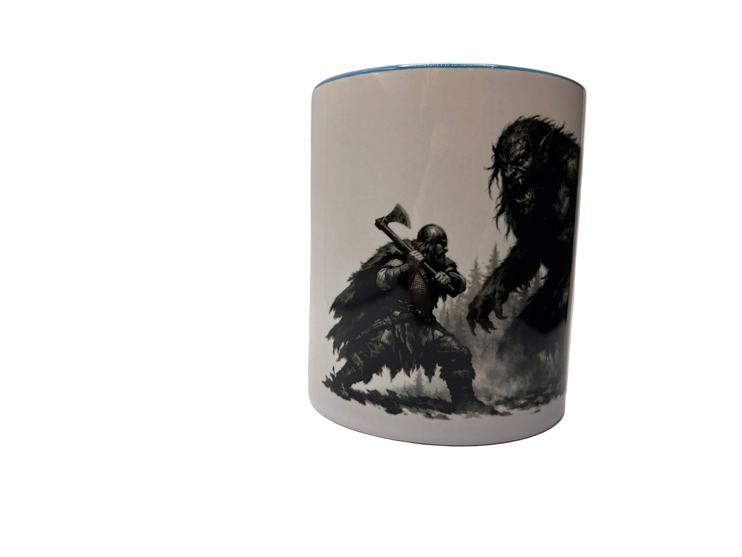 Wikinger vs Troll Tasse – Dark Fantasy Viking Horror Design | Nordische Mythologie | 330 ml Keramik Becher