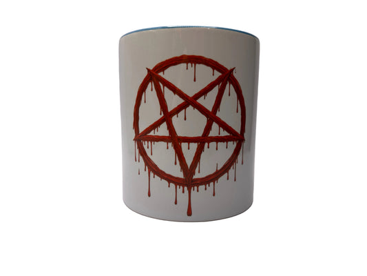 Pentagramm Tasse – Dark Gothic Horror Design | Blutiges Symbol | 330 ml Keramik Becher