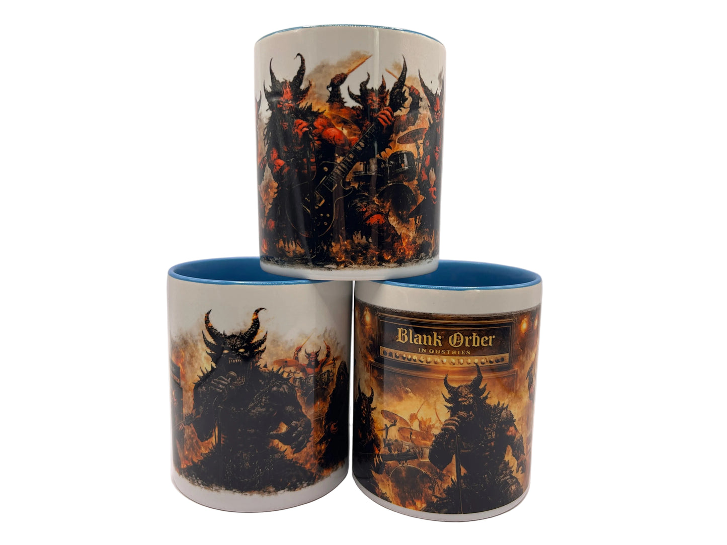 Metal Tassen Set (3er) – Dark Fantasy Dämonen | 330ml Keramik | Spülmaschinenfest