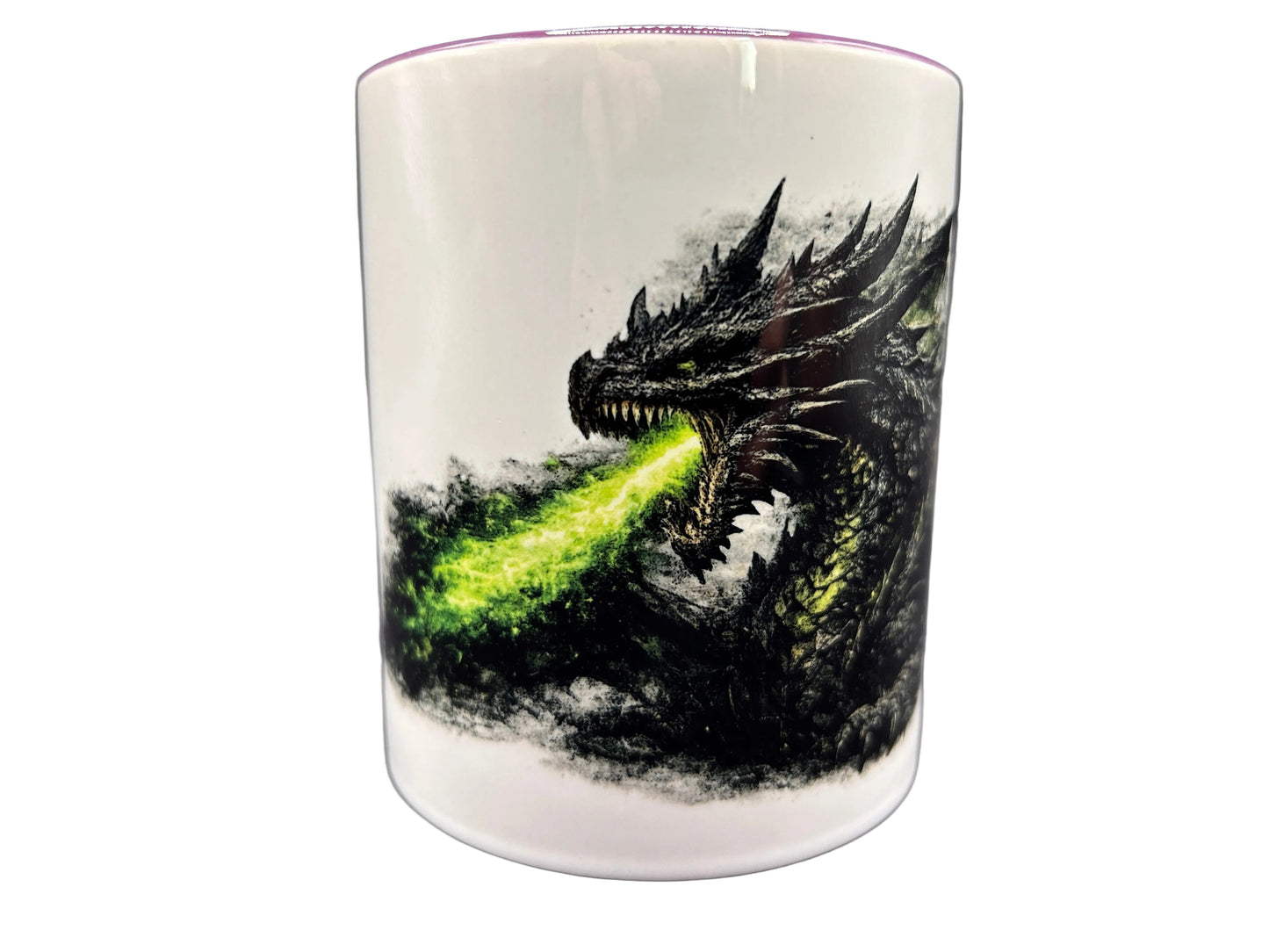 Emerald Dragon Tasse – Grüner Drache mit Feuer | Fantasy Becher | 330 ml Keramik | Geschenk für Gamer & Fantasy Fans