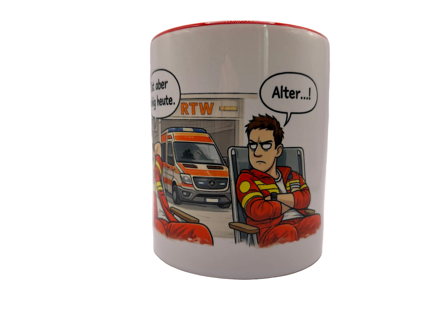 Rettungsdienst Tasse „Ist aber ruhig heute“ – Lustige Sanitäter Tasse | Geschenk für Notfallsanitäter