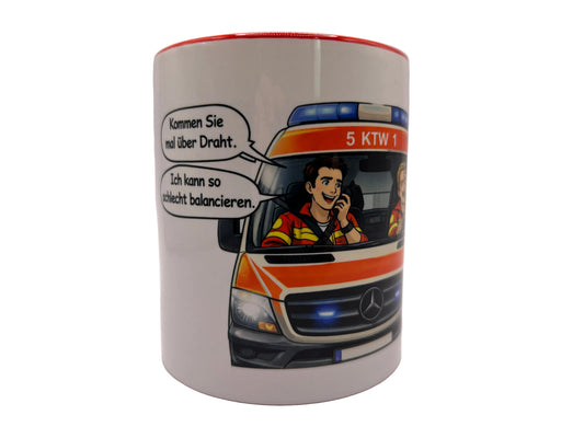 Rettungsdienst Tasse „Ich kann so schlecht balancieren“ – Lustige Sanitäter Tasse | Geschenk für Notfallsanitäter & Rettungssanitäter