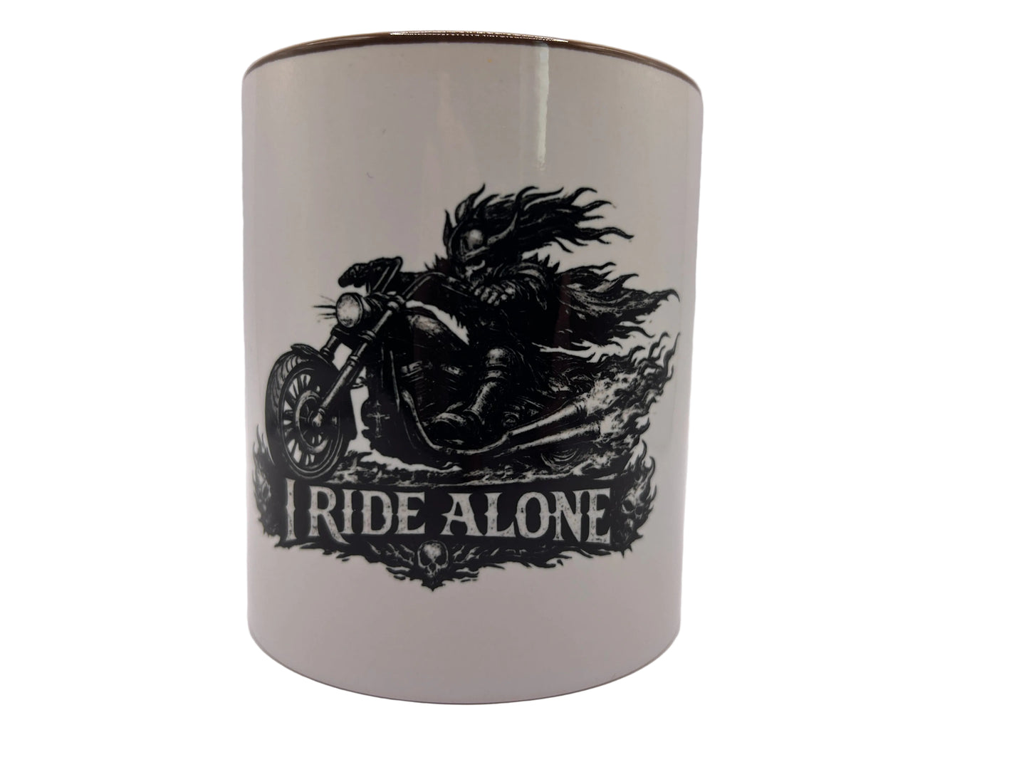I Ride Alone Tasse – Biker Skull Rider | Motorrad & Dark Design 330ml