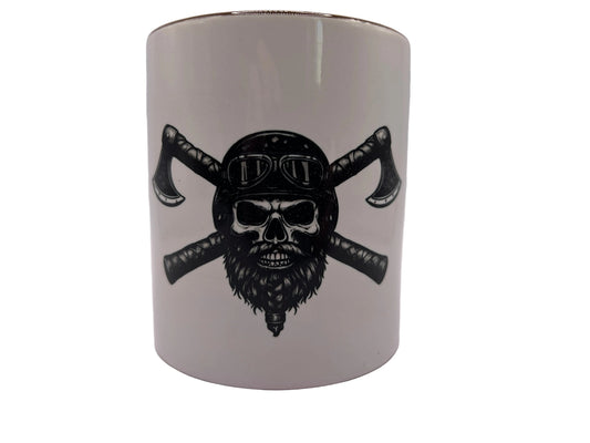 Biker Skull Tasse – Cross Axes Rider | Motorrad & Viking Style 330ml