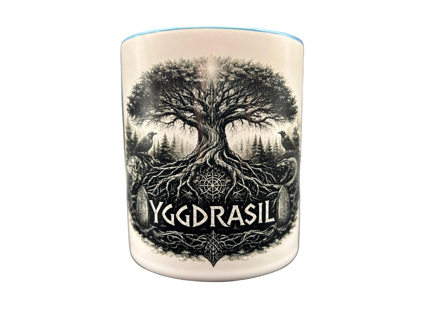 Yggdrasil Tasse – Weltenbaum Wikinger Design | Nordische Mythologie Dark Fantasy | 330 ml Keramik Becher