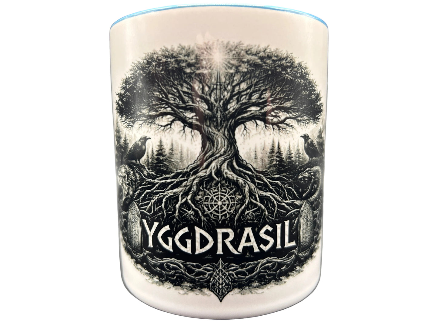 Yggdrasil Tasse – Weltenbaum Wikinger Design | Nordische Mythologie Dark Fantasy | 330 ml Keramik Becher