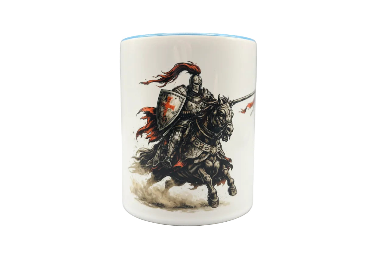 Ritter Tasse 330 ml – Mittelalter Krieger auf Pferd | Templer Design spülmaschinenfest