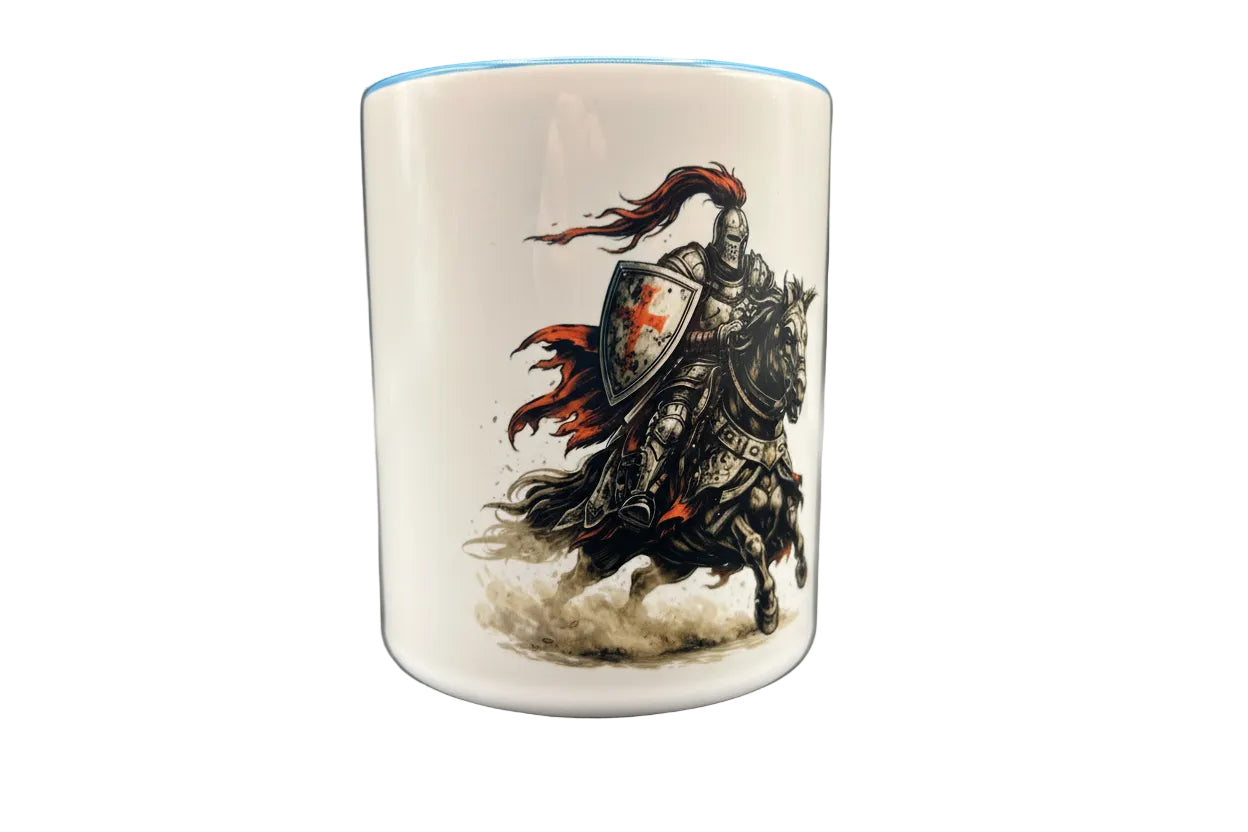 Ritter Tasse 330 ml – Mittelalter Krieger auf Pferd | Templer Design spülmaschinenfest