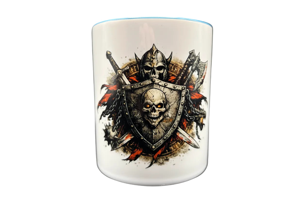 Skull Warrior Tasse 330 ml – Wikinger Totenkopf Design | Spülmaschinenfest