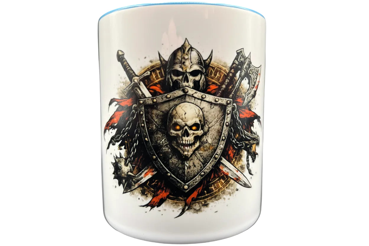 Skull Warrior Tasse 330 ml – Wikinger Totenkopf Design | Spülmaschinenfest