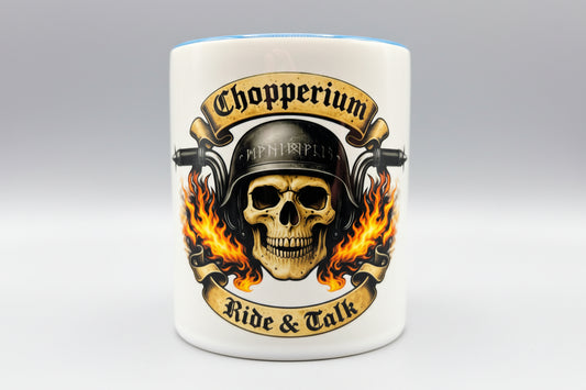 Chopperium Tasse 330 ml – Biker Skull Design | Exklusive YouTuber Fan Tasse spülmaschinenfest