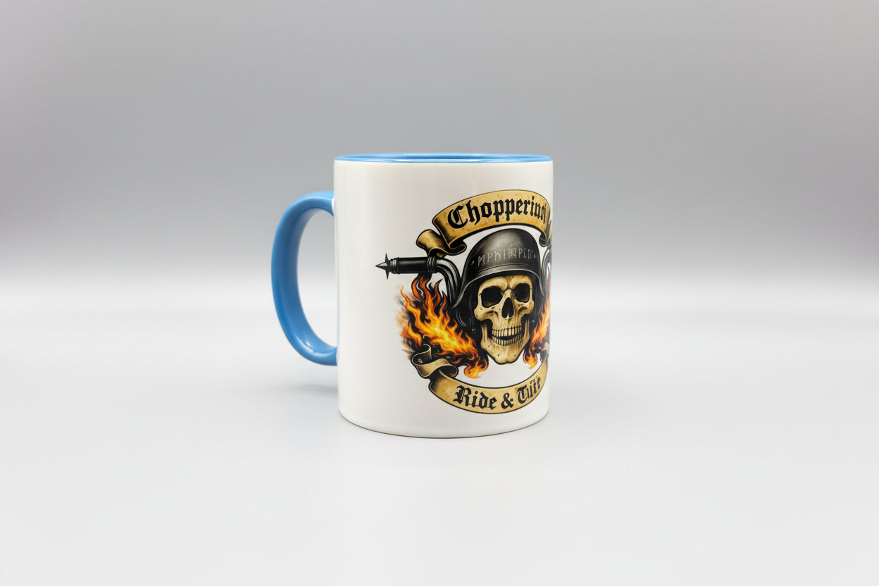 Chopperium Tasse 330 ml – Biker Skull Design | Exklusive YouTuber Fan Tasse spülmaschinenfest