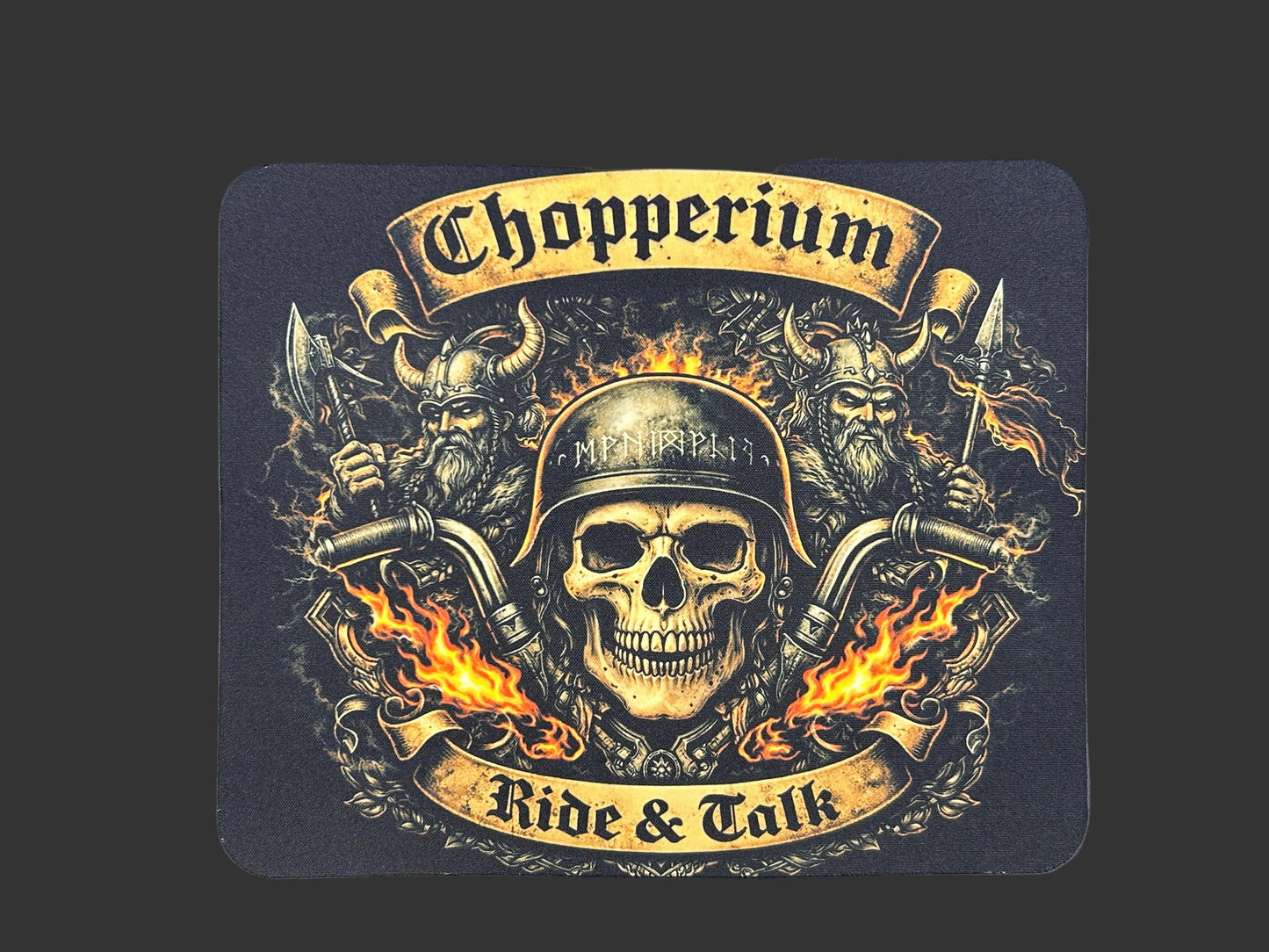 Chopperium Mauspad – Biker Skull Design | 3mm Gaming Mousepad 23,5x20 cm