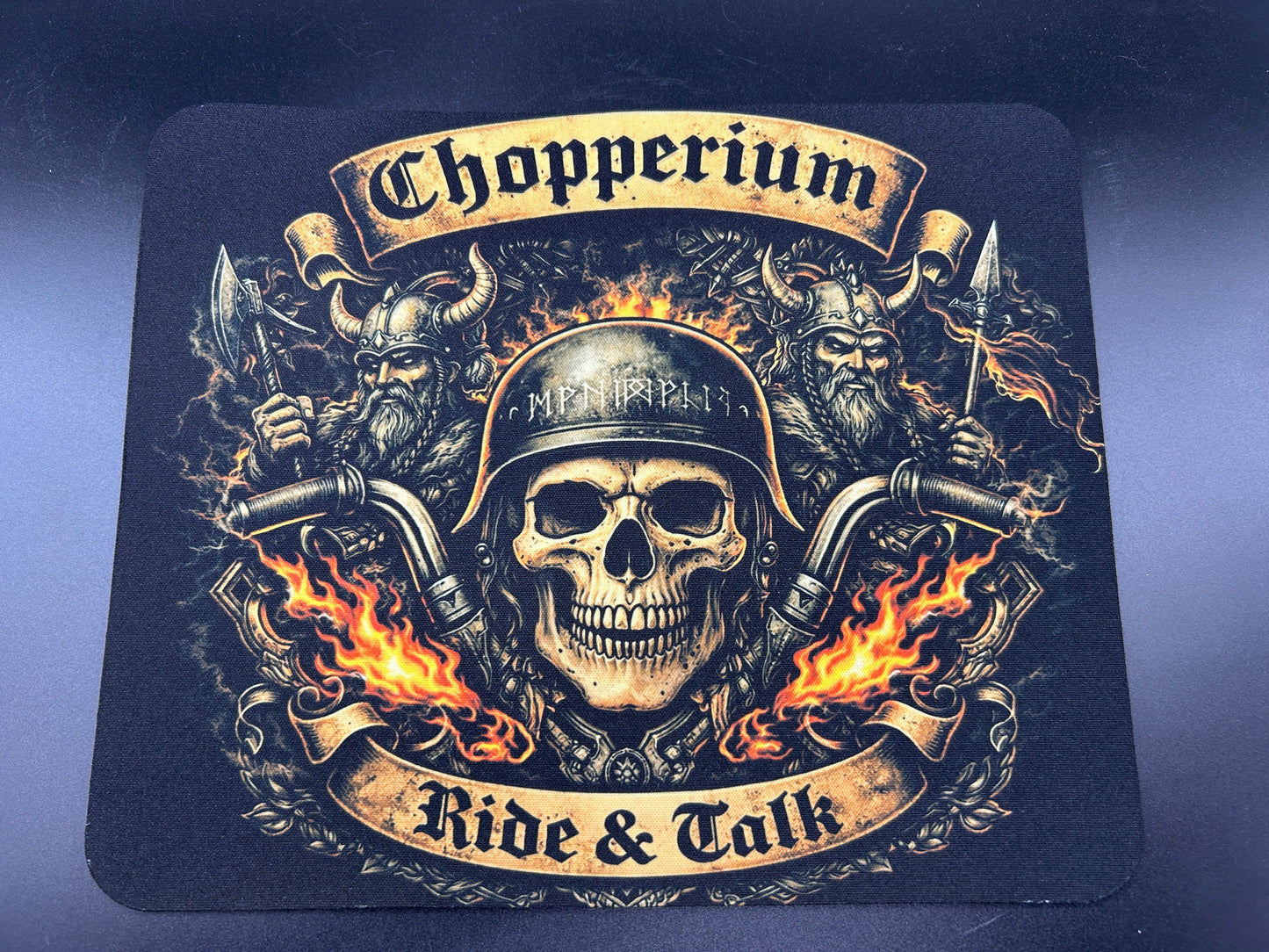 Chopperium Mauspad – Biker Skull Design | 3mm Gaming Mousepad 23,5x20 cm