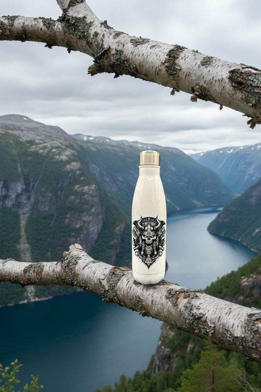 Viking Thermoflasche 500 ml – Wikinger Skull Design | Edelstahl Isolierflasche