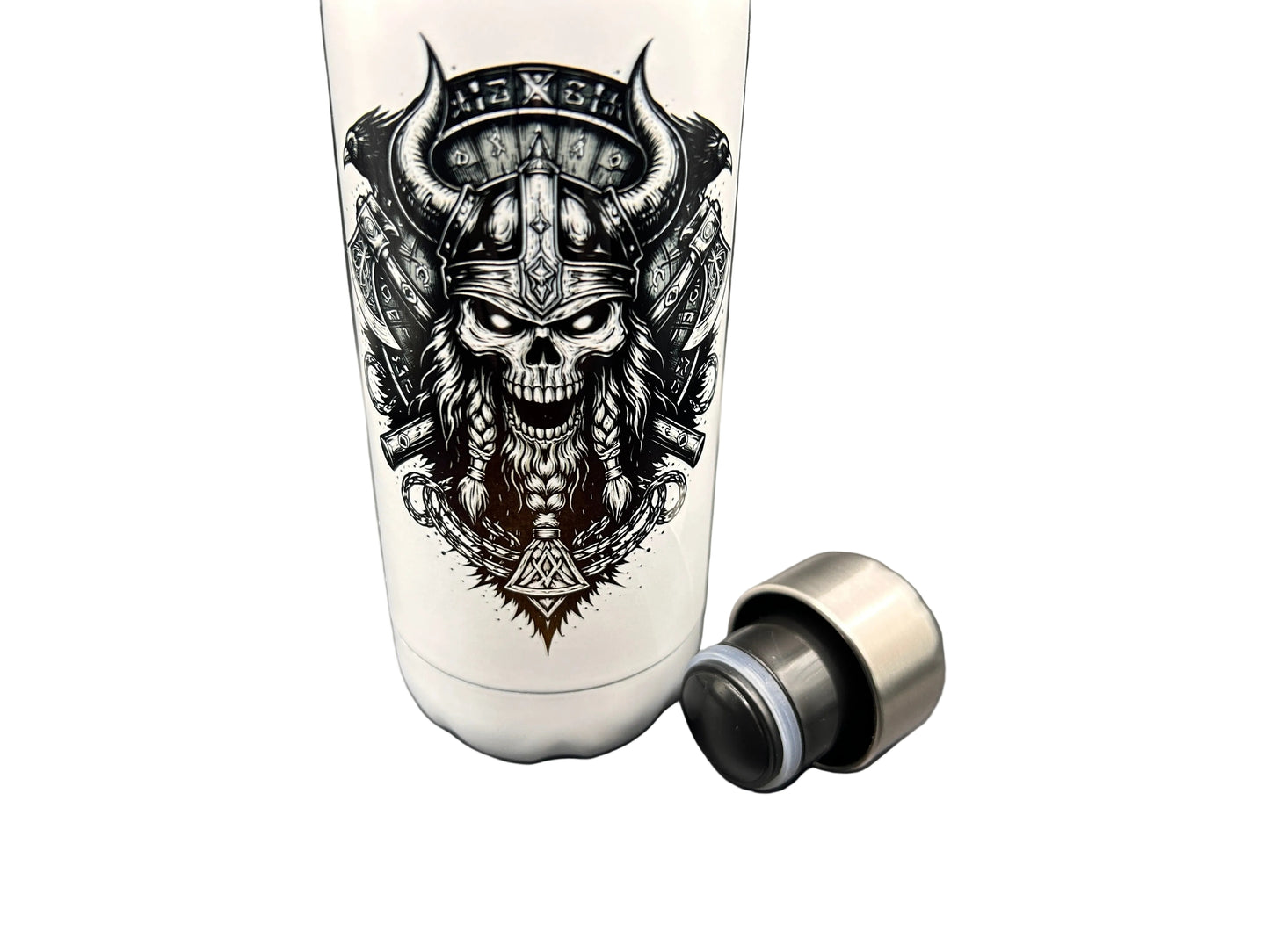 Viking Thermoflasche 500 ml – Wikinger Skull Design | Edelstahl Isolierflasche