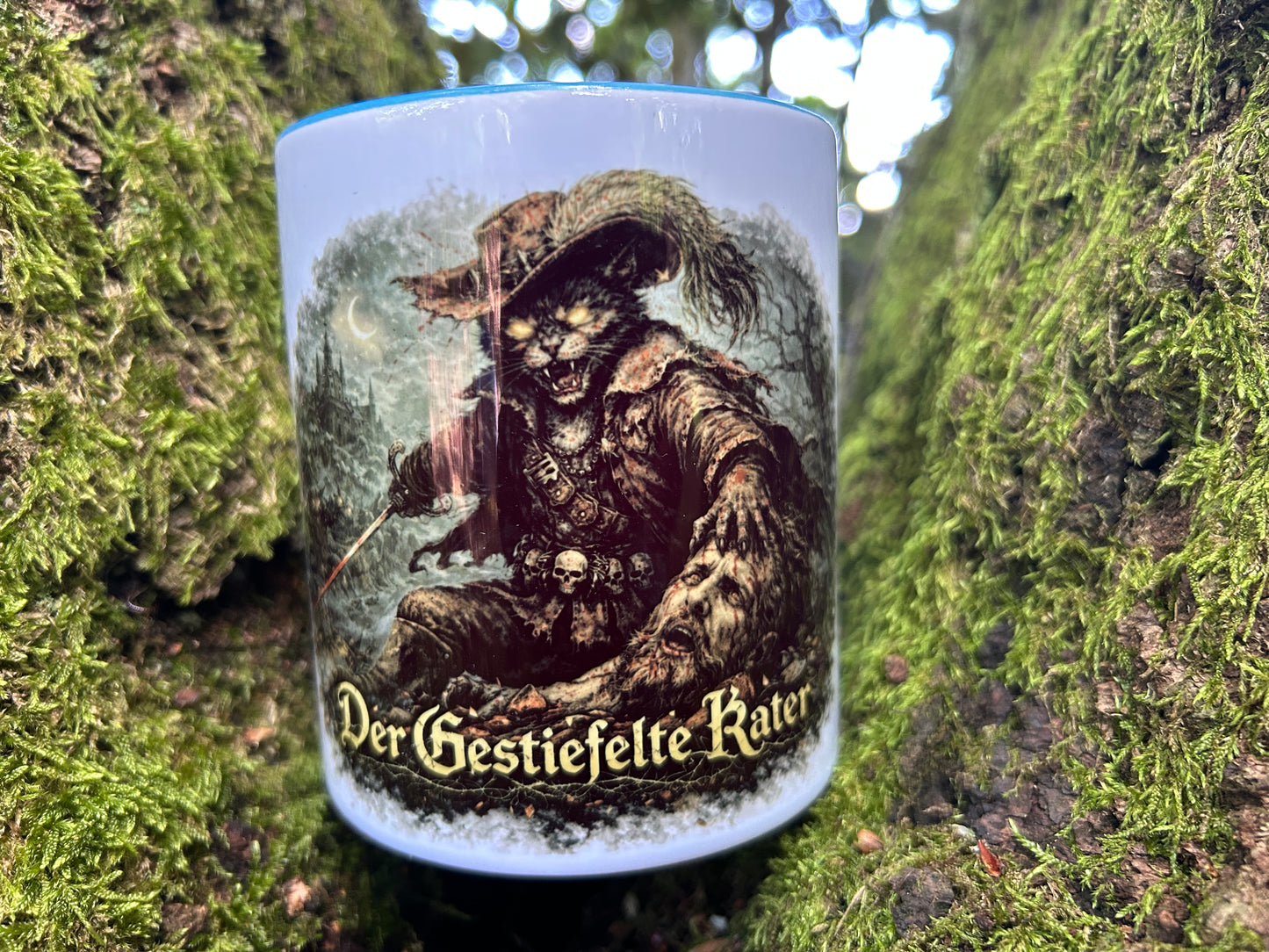 Der gestiefelte Kater Horror Tasse – Dark Fantasy Märchen | 330ml Keramik, spülmaschinenfest