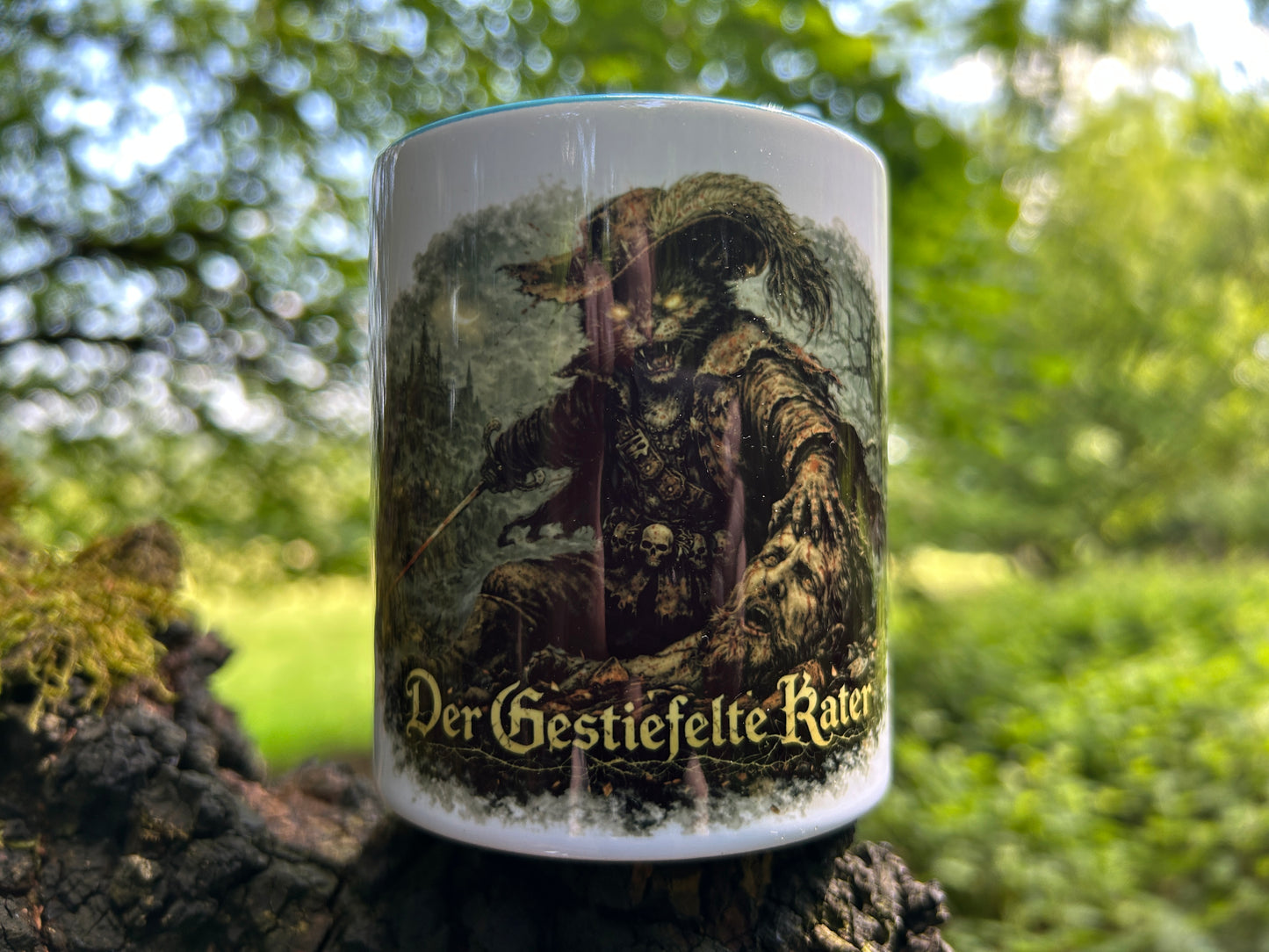 Der gestiefelte Kater Horror Tasse – Dark Fantasy Märchen | 330ml Keramik, spülmaschinenfest