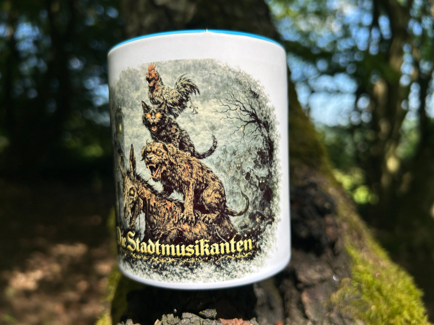 Die Stadtmusikanten Horror Tasse – Dark Fantasy Märchen | 330ml Keramik, spülmaschinenfest