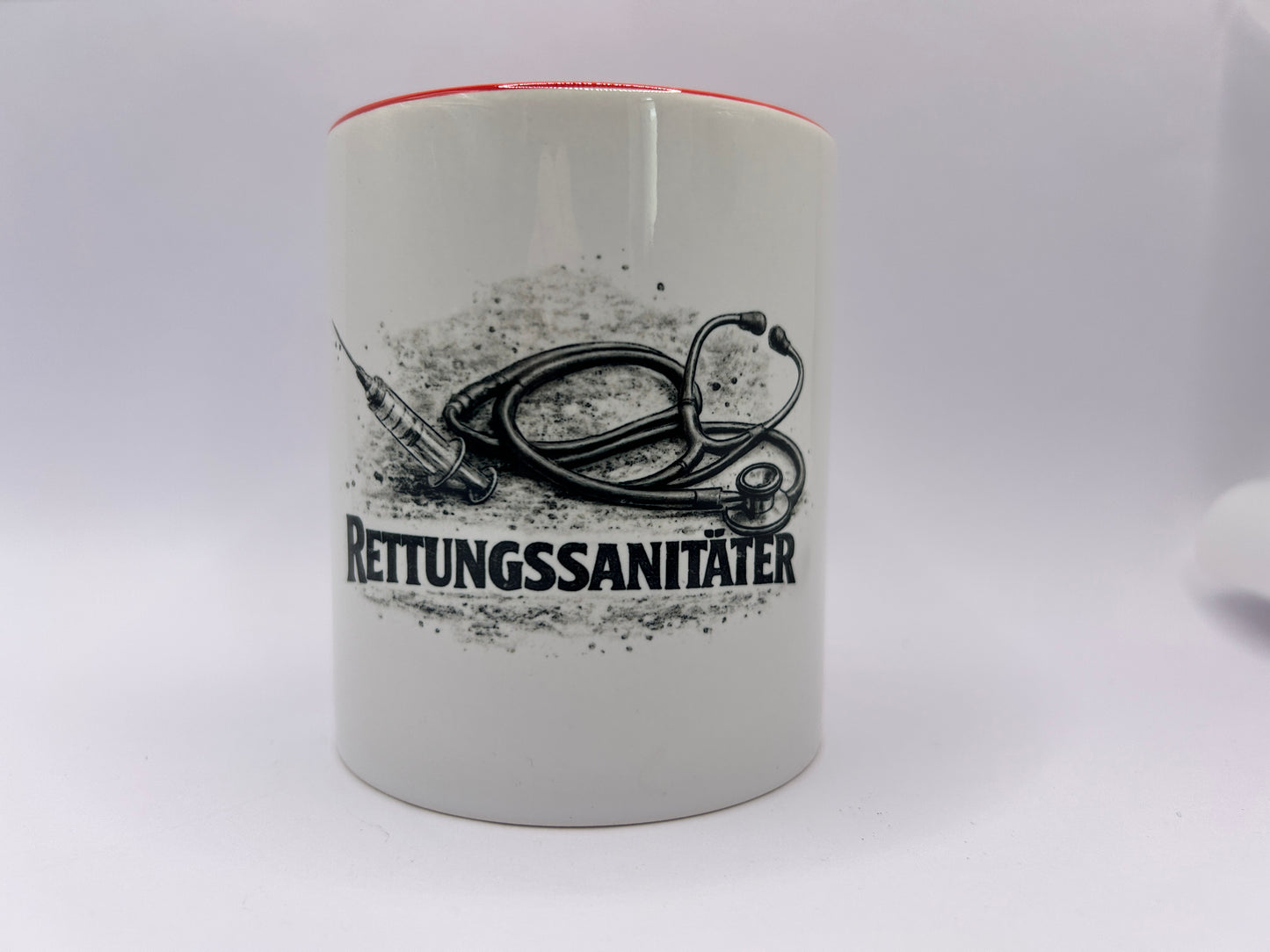 Rettungssanitäter Tasse mit Stethoskop & Spritze – Geschenk für Rettungsdienst und Sanitäter