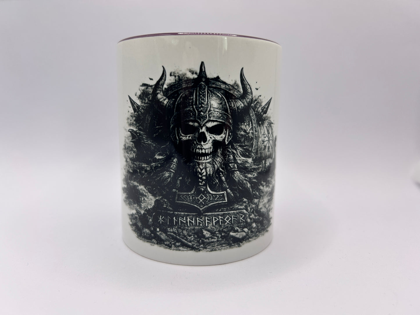 Wikinger Tasse Mjölnir – Nordische Mythologie mit Thor Hammer & Wikinger Totenschädel